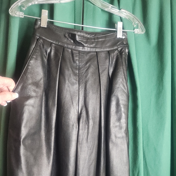 North Beach Leather Fully Lined Black Midi Dress and Matching Pants - Picture 9 of 13